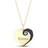 Thumbnail Image 1 of Disney Treasures The Nightmare Before Christmas Black & White Diamond Heart Necklace 1/6 ct tw 10K Yellow Gold 17"