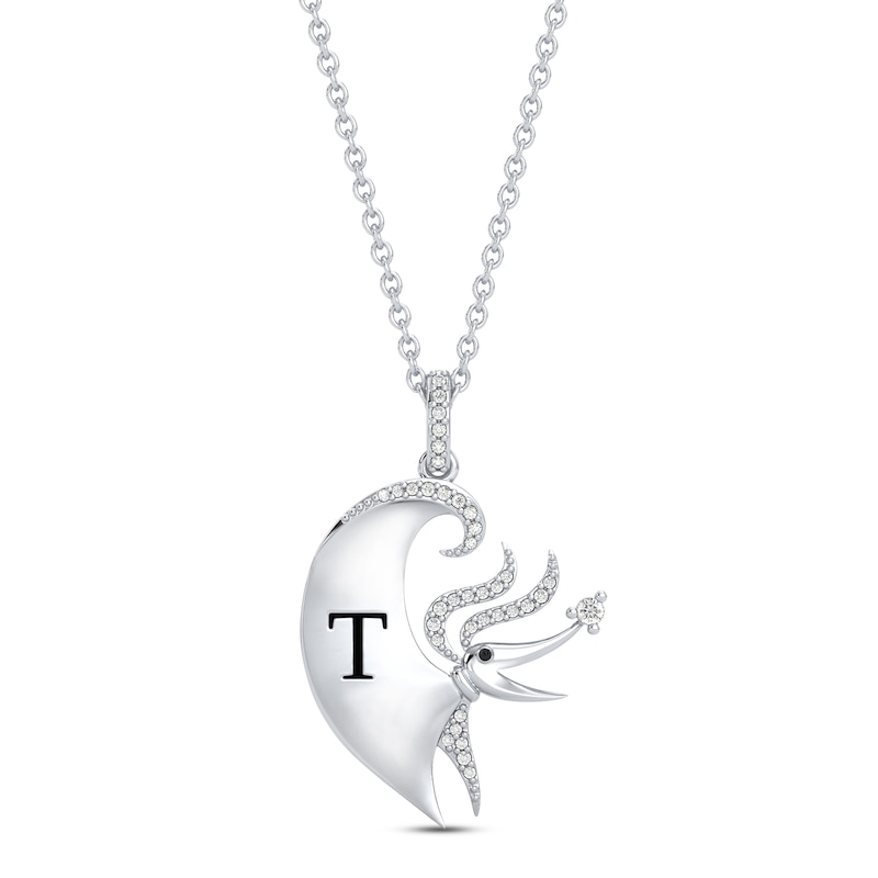 Main Image 1 of Disney Treasures The Nightmare Before Christmas Diamond Necklace 1/10 ct tw Sterling Silver 17"