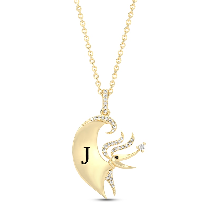 Main Image 1 of Disney Treasures The Nightmare Before Christmas Diamond Necklace 1/10 ct tw 10K Yellow Gold 17"