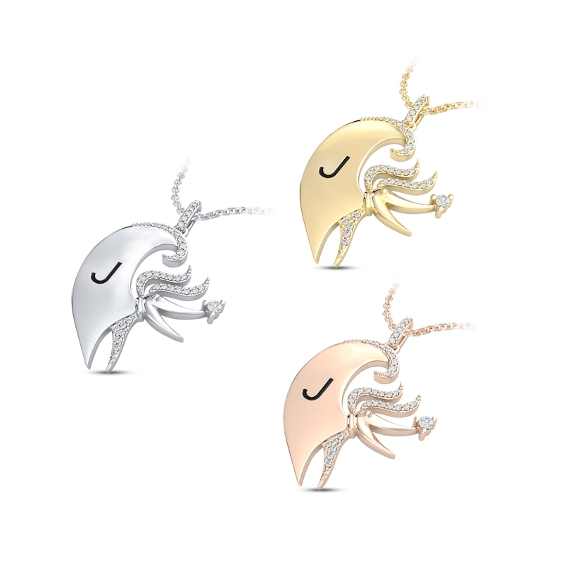 Main Image 2 of Disney Treasures The Nightmare Before Christmas Diamond Necklace 1/10 ct tw 10K Yellow Gold 17"