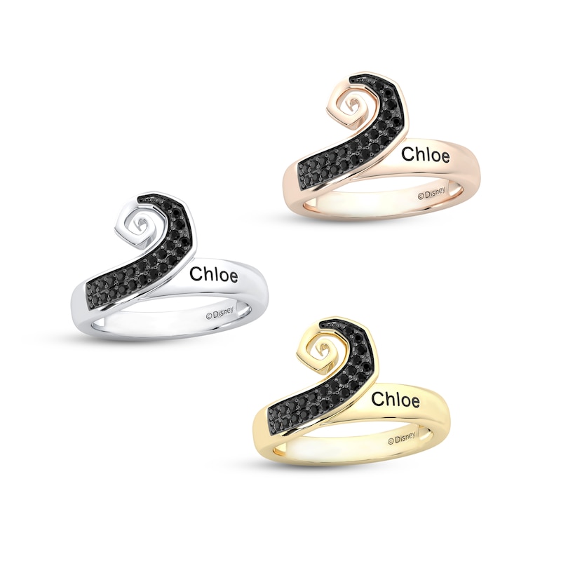 Main Image 3 of Disney Treasures The Nightmare Before Christmas Black Diamond Ring 1/5 ct tw 10K Yellow Gold