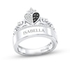 Thumbnail Image 1 of Disney Treasures Alice in Wonderland Black & White Diamond Heart Ring 1/4 ct tw 10K White Gold