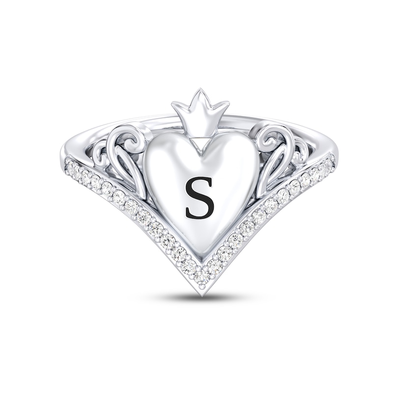 Main Image 2 of Disney Treasures Alice in Wonderland Diamond Heart Ring 1/6 ct tw Sterling Silver