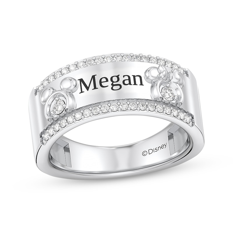 Main Image 1 of Disney Treasures Mickey & Minnie Mouse Diamond Ring 1/4 ct tw Sterling Silver