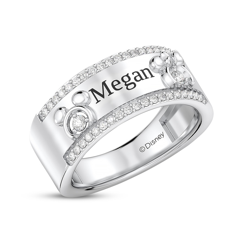 Main Image 2 of Disney Treasures Mickey & Minnie Mouse Diamond Ring 1/4 ct tw Sterling Silver