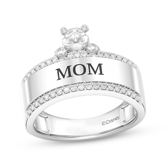 Disney Treasures Winnie the Pooh Diamond Ring 1/4 ct tw Sterling Silver