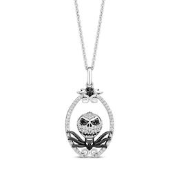 Disney Treasures The Nightmare Before Christmas "Jack Skellington" Diamond Necklace 1/5 ct tw Sterling Silver 19"