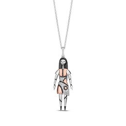 Disney Treasures The Nightmare Before Christmas "Sally" Diamond Necklace 1/20 ct tw Sterling Silver & 10K Rose Gold