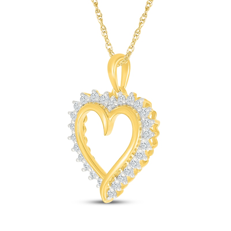 Main Image 2 of KAY Lab-Grown Diamonds Heart Halo Necklace 1/4 ct tw 10K Yellow Gold 18"