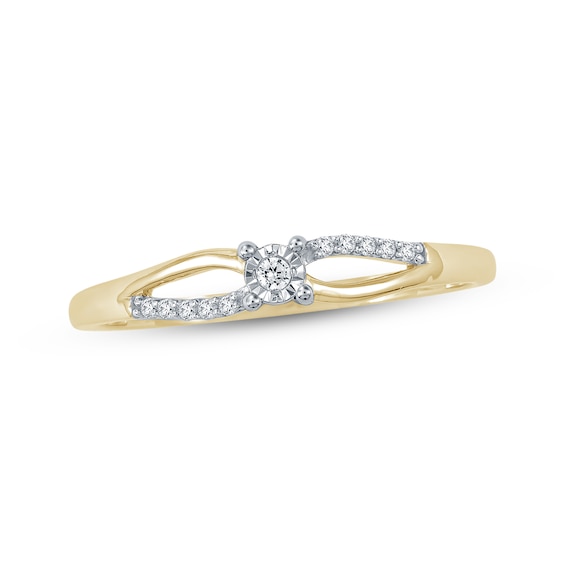 Diamond Curved Shank Promise Ring 1/20 ct tw 10K Yellow Gold
