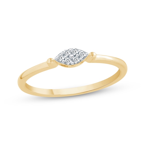 Diamond Marquise Stackable Ring 1/20 ct tw 10K Yellow Gold