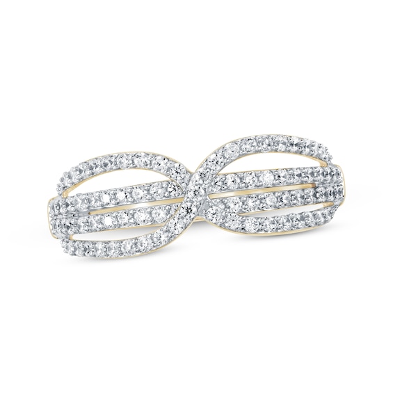 Diamond Infinity Crossover Ring 1/2 ct tw 10K Yellow Gold