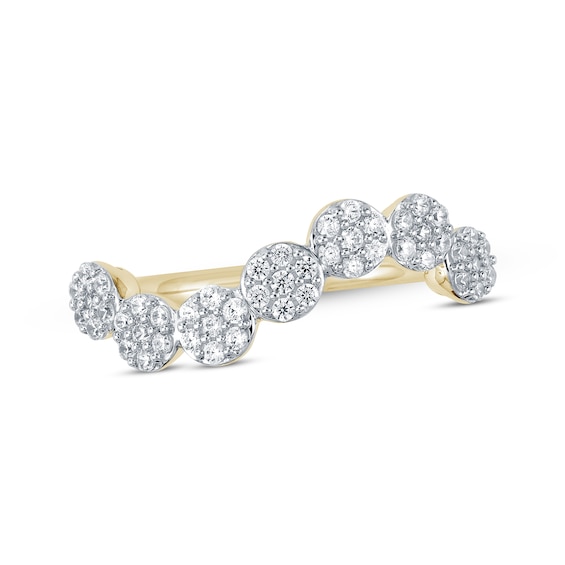Diamond Wavy Flowers Ring 1/3 ct tw 10K Yellow Gold