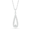Thumbnail Image 1 of Diamond Accent Elongated Teardrop Necklace Sterling Silver