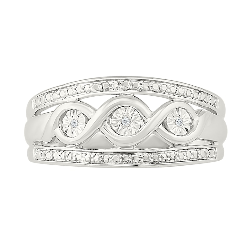 Main Image 2 of Diamond Accent Double Infinity Channel Ring Sterling Silver