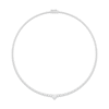 Thumbnail Image 1 of KAY Lab-Grown Diamonds Heart-Shaped & Round-Cut Graduated Tennis Necklace 7 ct tw Sterling Silver 17"