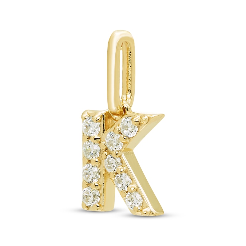 Main Image 2 of STUDIO BY KAY Lab-Grown Diamond Initial "K" Charm 1/10 ct tw 24K Yellow Gold Vermeil Sterling Silver