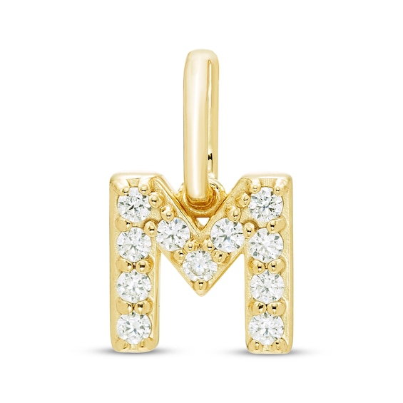 STUDIO BY KAY Lab-Grown Diamond Initial "M" Charm 1/10 ct tw 24K Yellow Gold Vermeil Sterling Silver