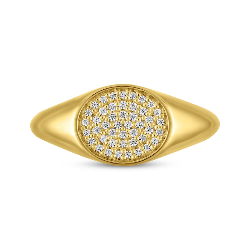 Main Image 3 of STUDIO BY KAY Lab-Grown Diamond Signet Ring 1/6 ct tw 24K Yellow Gold Vermeil Sterling Silver