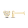 Thumbnail Image 3 of STUDIO BY KAY Lab-Grown Diamond Heart Stud Flat Back Earrings 1/6 ct tw 24K Yellow Gold Vermeil Sterling Silver