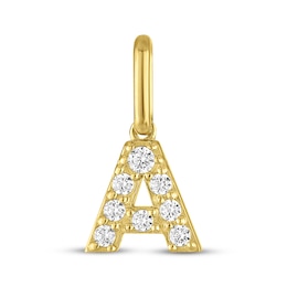 STUDIO BY KAY Lab-Grown Diamond Initial "A" Charm 1/10 ct tw 24K Yellow Gold Vermeil Sterling Silver