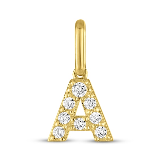 STUDIO BY KAY Lab-Grown Diamond Initial "A" Charm 1/10 ct tw 24K Yellow Gold Vermeil Sterling Silver