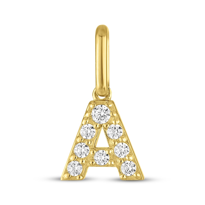 Main Image 1 of STUDIO BY KAY Lab-Grown Diamond Initial "A" Charm 1/10 ct tw 24K Yellow Gold Vermeil Sterling Silver