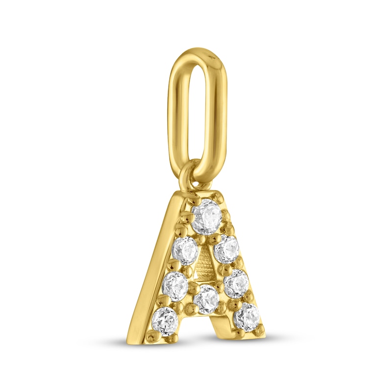 Main Image 2 of STUDIO BY KAY Lab-Grown Diamond Initial "A" Charm 1/10 ct tw 24K Yellow Gold Vermeil Sterling Silver