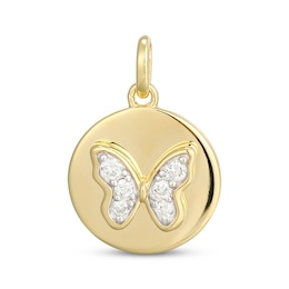 STUDIO BY KAY Lab-Grown Diamonds Butterfly Charm 1/10 ct tw 24 Yellow Gold Vermeil Sterling Silver
