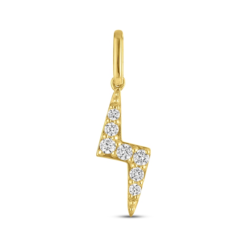 Main Image 1 of STUDIO BY KAY Lab-Grown Diamond Lightning Bolt Charm 1/10 ct tw 24K Yellow Gold Vermeil Sterling Silver