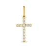 Thumbnail Image 1 of STUDIO BY KAY Lab-Grown Diamond Cross Charm 1/10 ct tw 24K Yellow Gold Vermeil Sterling Silver