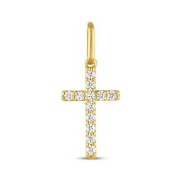 STUDIO BY KAY Lab-Grown Diamond Cross Charm 1/10 ct tw 24K Yellow Gold Vermeil Sterling Silver
