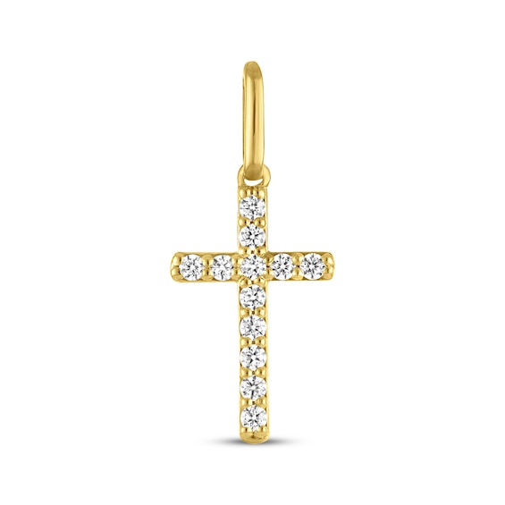 STUDIO BY KAY Lab-Grown Diamond Cross Charm 1/10 ct tw 24K Yellow Gold Vermeil Sterling Silver