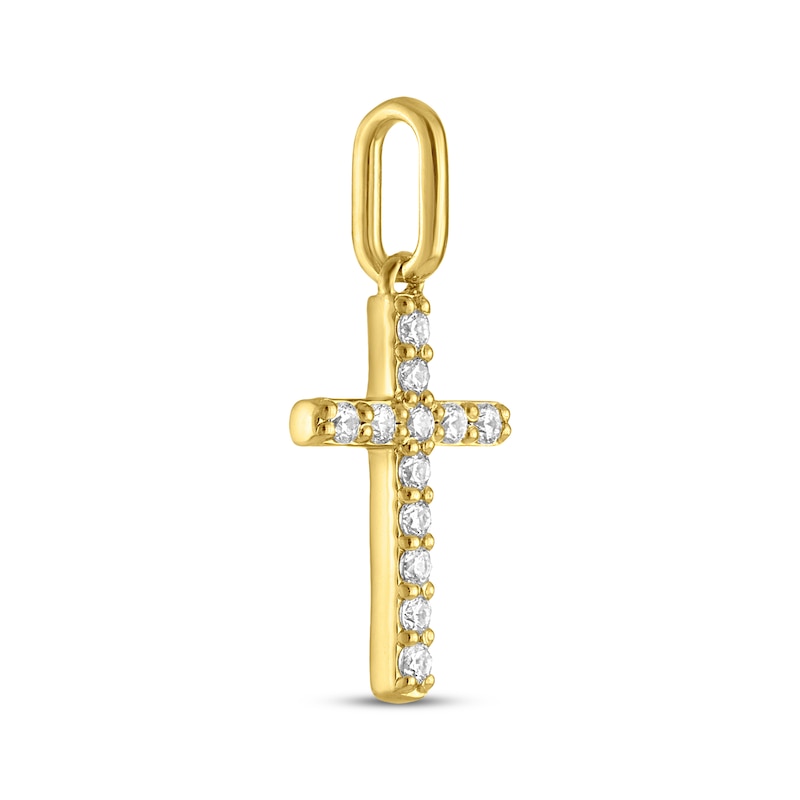 Main Image 2 of STUDIO BY KAY Lab-Grown Diamond Cross Charm 1/10 ct tw 24K Yellow Gold Vermeil Sterling Silver