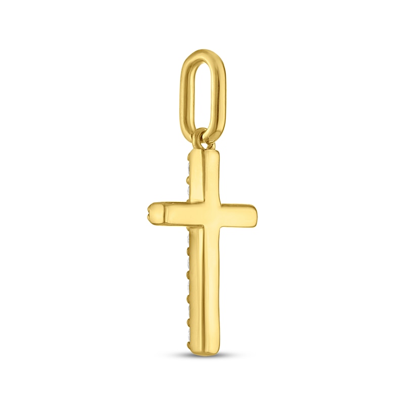 Main Image 3 of STUDIO BY KAY Lab-Grown Diamond Cross Charm 1/10 ct tw 24K Yellow Gold Vermeil Sterling Silver