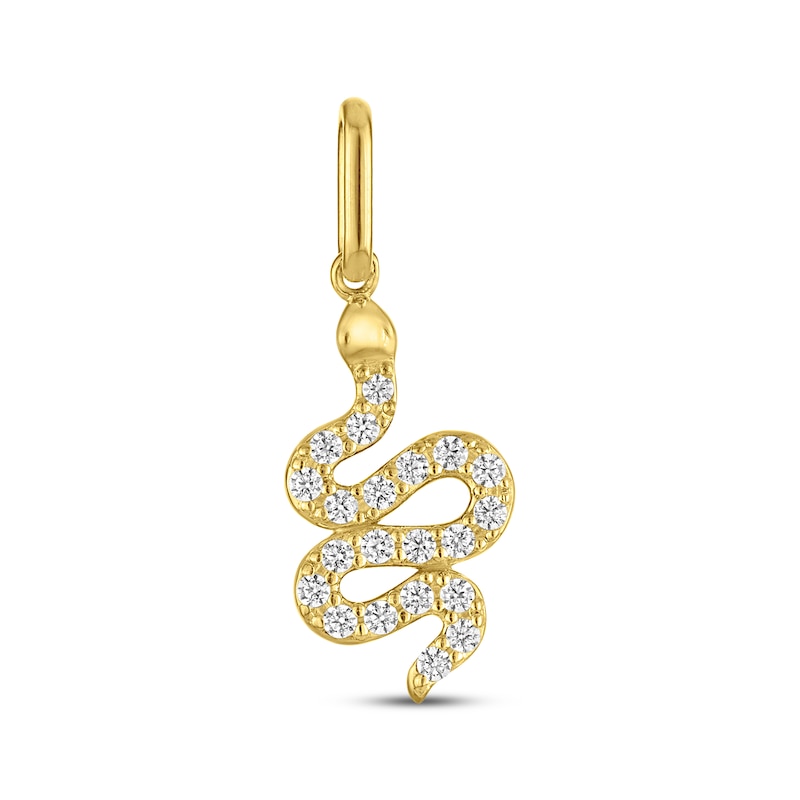 Main Image 1 of STUDIO BY KAY Lab-Grown Diamond Snake Charm 1/10 ct tw 24K Yellow Gold Vermeil Sterling Silver