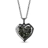 Thumbnail Image 1 of Disney Treasures The Nightmare Before Christmas Heart-Shaped Natural Druzy & Lab-Grown Diamond Necklace 1/15 ct tw Sterling Silver 17"