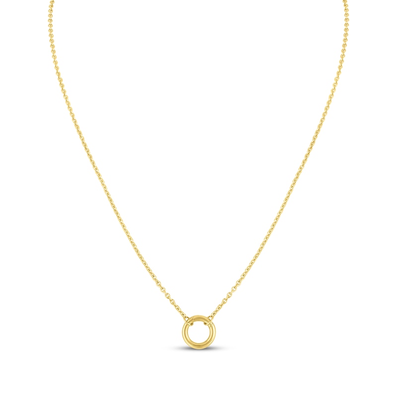 Main Image 1 of STUDIO BY KAY Circle Charm Holder Necklace 12mm 24K Yellow Gold Vermeil Sterling Silver 18"