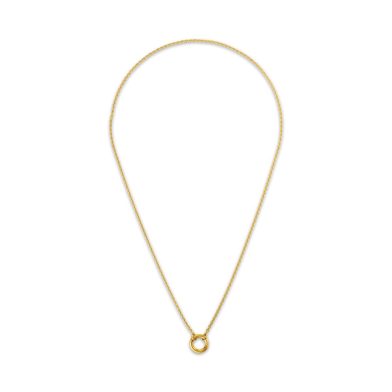 Main Image 2 of STUDIO BY KAY Circle Charm Holder Necklace 12mm 24K Yellow Gold Vermeil Sterling Silver 18"