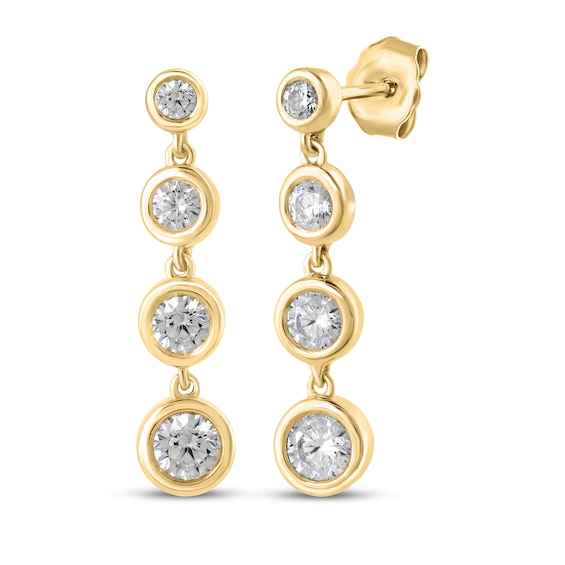 KAY Lab-Grown Diamonds Graduated Drop Earrings 3/4 ct tw 10K Yellow Gold
