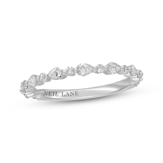 Neil Lane Pear-Shaped & Round-Cut Diamond Anniversary Ring 5/8 ct tw 14K White Gold