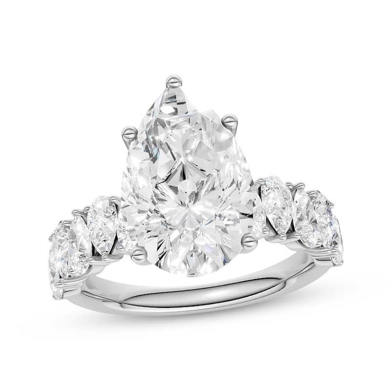 Main Image 1 of Now + Forever Lab-Grown Diamonds Certified Pear-Shaped Engagement Ring 5 ct tw 14K White Gold