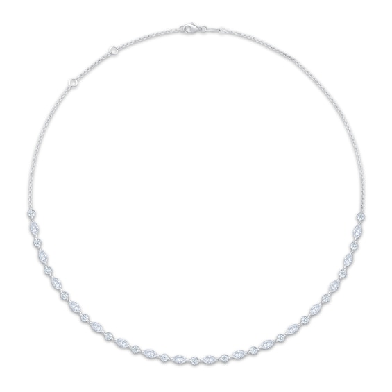 Neil Lane Artistry Marquise & Round-Cut Certified Lab-Grown Diamond Necklace 4 ct tw 14K White Gold 18"