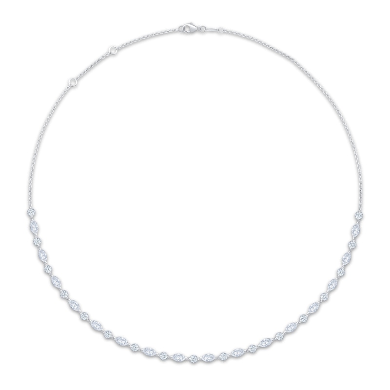Main Image 1 of Neil Lane Artistry Marquise & Round-Cut Certified Lab-Grown Diamond Necklace 4 ct tw 14K White Gold 18"