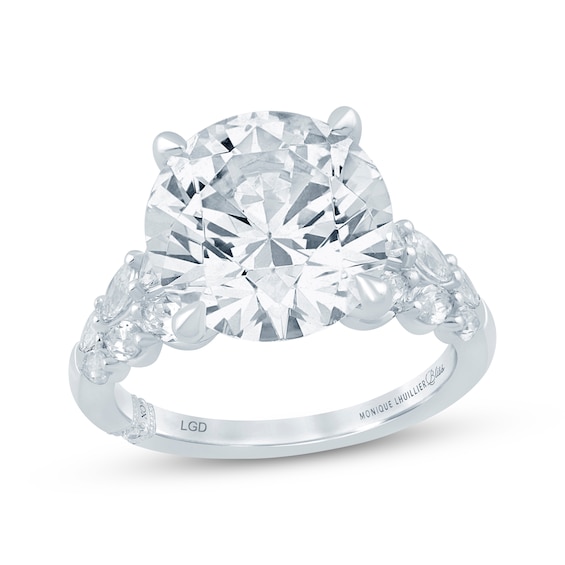 Monique Lhuillier Bliss Certified Round-Cut Lab-Grown Diamond Engagement Ring 6-7/8 ct tw 18K White Gold