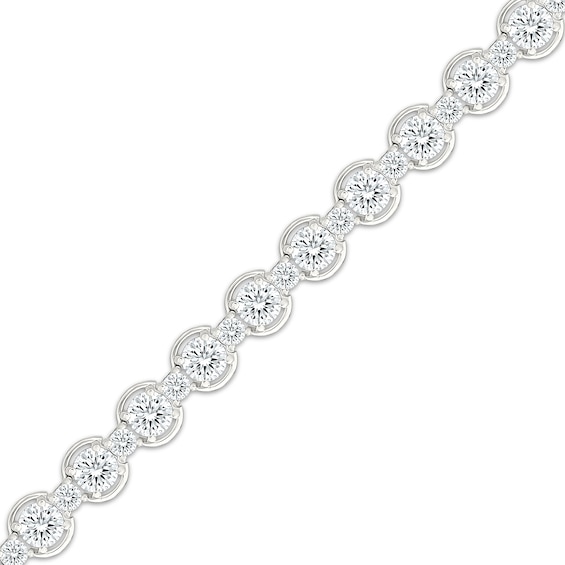 KAY Lab-Grown Diamonds Circle Link Bracelet 7 ct tw 10K White Gold 7"