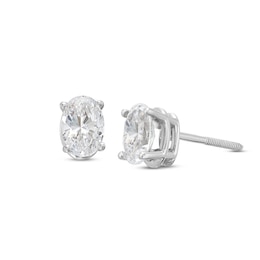 KAY Lab-Grown Diamonds Oval-Cut Solitaire Stud Earrings 1 ct tw 14K White Gold (F/SI2)