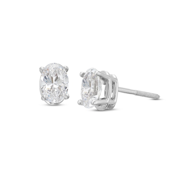 KAY Lab-Grown Diamonds Oval-Cut Solitaire Stud Earrings 1 ct tw 14K White Gold (F/SI2)