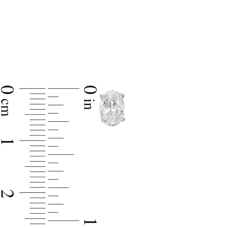 Main Image 3 of KAY Lab-Grown Diamonds Oval-Cut Solitaire Stud Earrings 1 ct tw 14K White Gold (F/SI2)