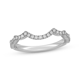 Neil Lane Artistry Lab-Grown Diamond Contour Wedding Band 1/5 ct tw 14K White Gold